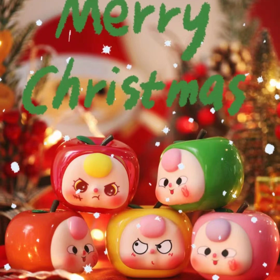 正版娃三岁祝你平安圣诞系列盲盒苹果夜快乐潮玩可爱公仔摆件礼物
