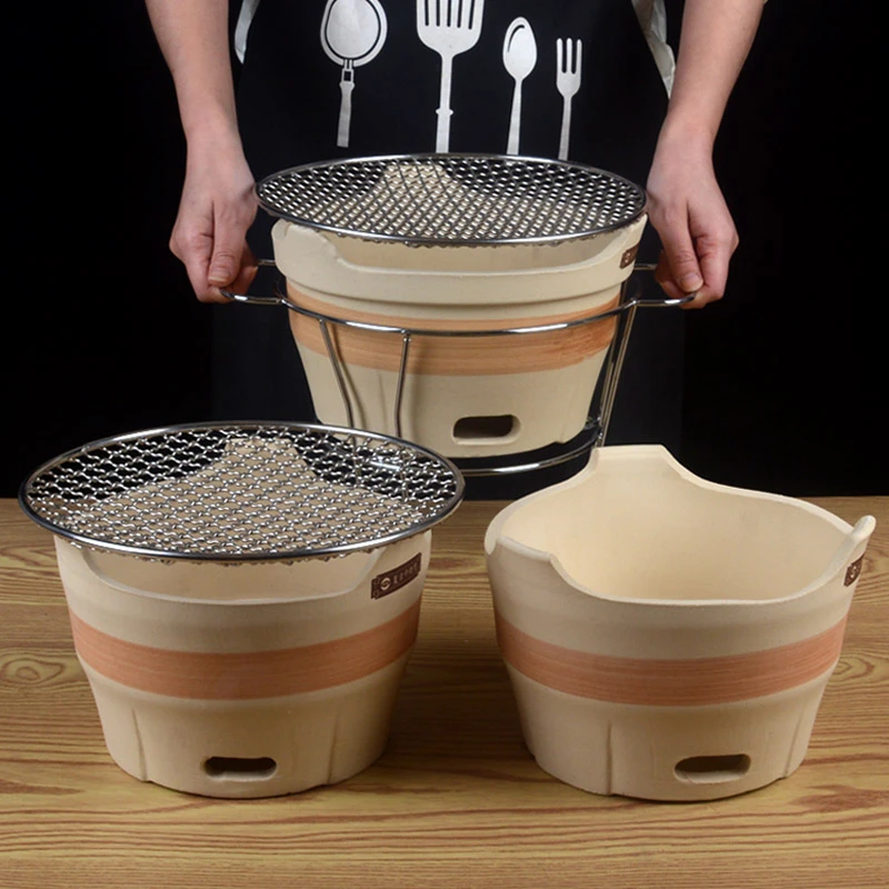 木炭烧烤炉港式火锅打边炉围炉煮茶老式粗陶炭火泥炉冬季烤火炉子