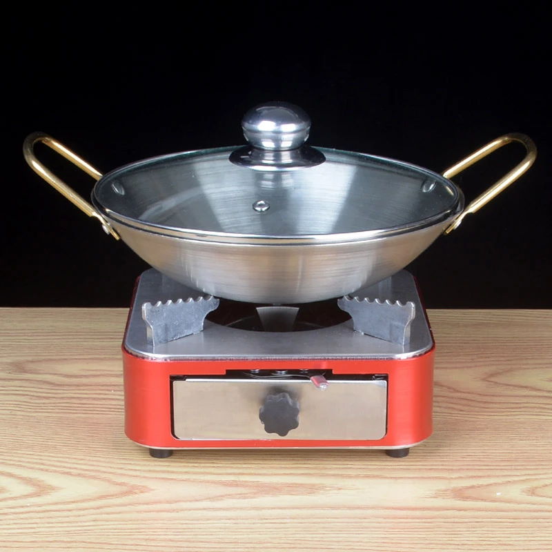 加厚不锈钢干锅锅仔酒吧鼎商用家用小火锅酒精炉锅干锅炉整套饭店