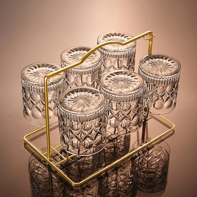 高颜值威士忌酒杯创意玻璃啤酒杯家用杯子套装欧式网红酒吧洋酒杯