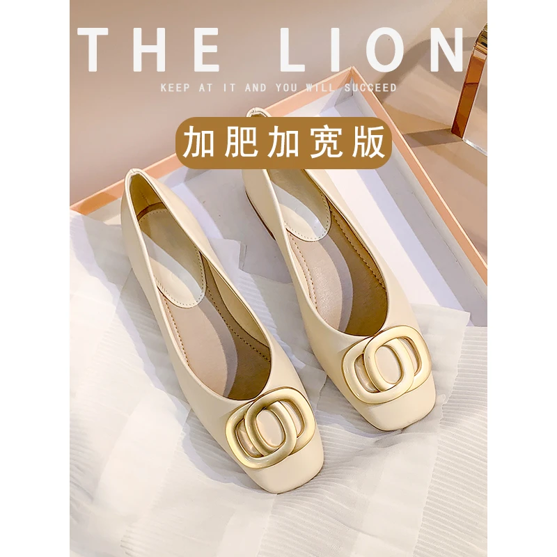 1【特舒适加宽大码女鞋】SY7887-100-56方头奶奶鞋网红工作鞋单鞋