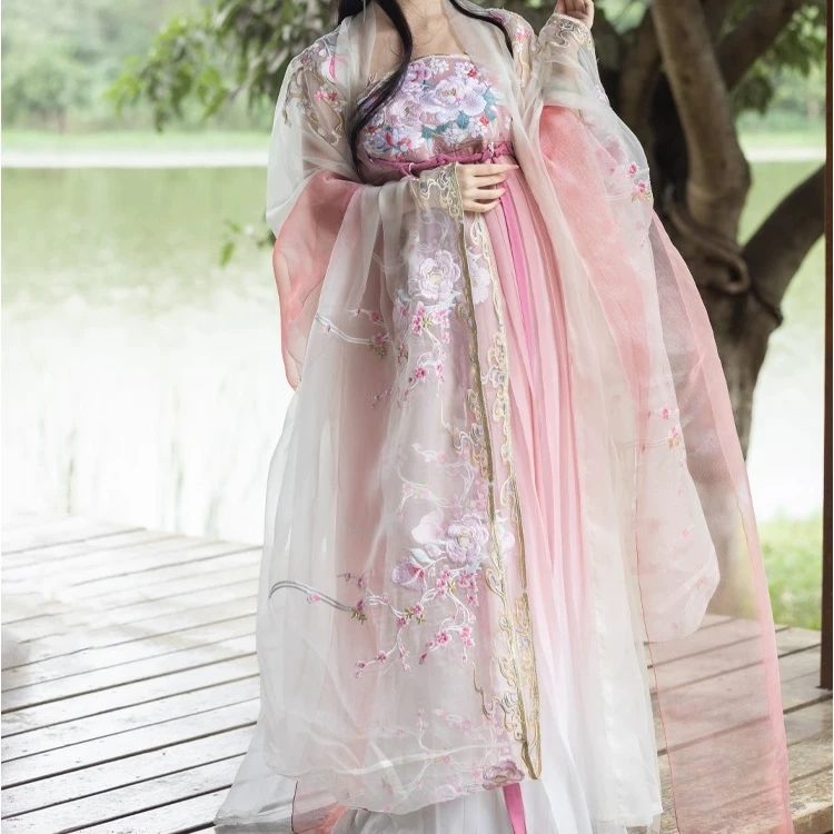 伊洛传芳 华姿仪赏绣花齐胸诃子裙