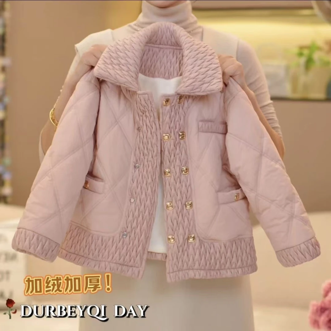 女童外套2024冬季新款韩版加绒夹棉保暖洋气加厚外套时髦潮