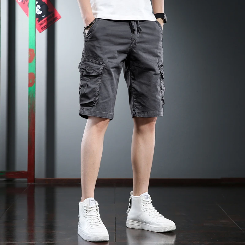 罗蒙高端夏季工装短裤男五分裤潮牌休闲战术裤中裤直筒宽松马裤男