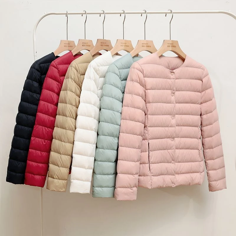 波司断码20233年新款轻薄羽绒服女短款圆领保暖内胆秋冬无领修身