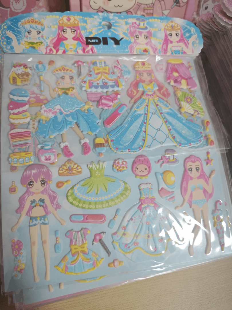 （儿童公主换装贴纸换衣服女孩单半截双层立体（以直播间讲解为准）