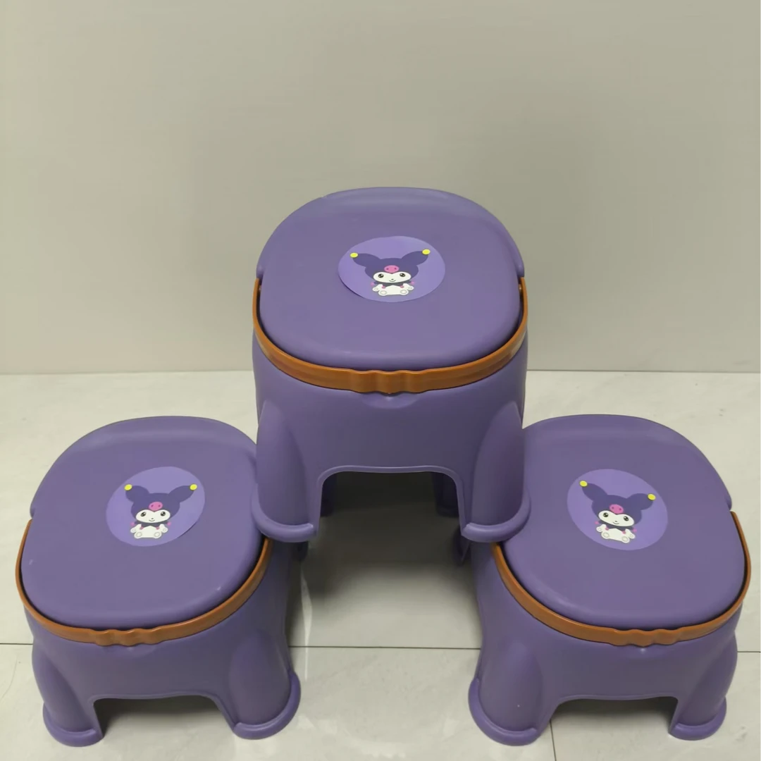 3个库洛米凳子儿童提手凳子可叠加紫色凳手提凳子19*19*18塑料