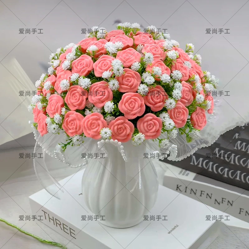 【福利特惠：材料包送1个荷叶花瓶】温馨玫瑰花材料包