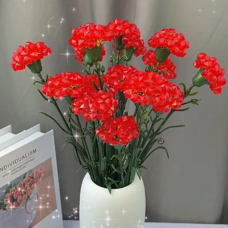 新款康乃馨手工串珠花材料包  手工diy仿真摆件装饰花束