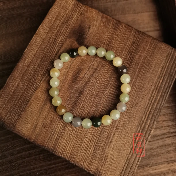 素串多宝8mm和田玉手串（多样性）