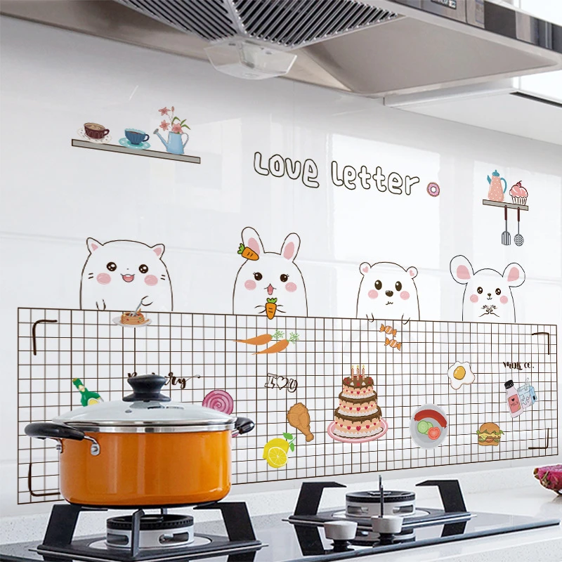 厨房防油贴纸自粘橱柜台面贴纸墙纸油烟机灶台墙壁耐高温防水贴纸
