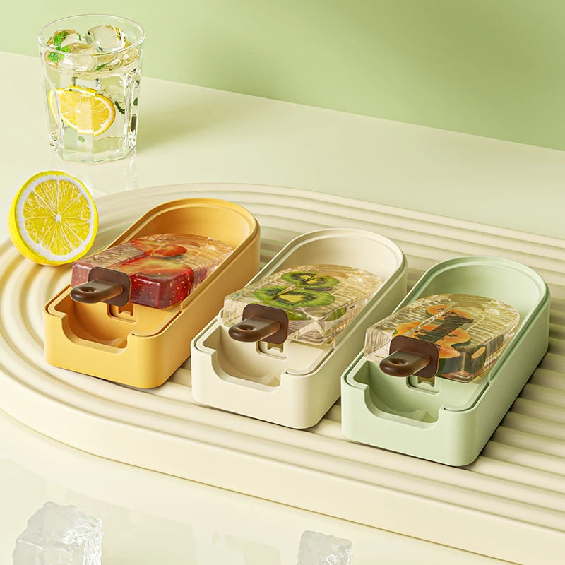 可叠加冰棒盒糕模具家用带防尘盖冰棍平躺多层叠加自制冰淇淋模具