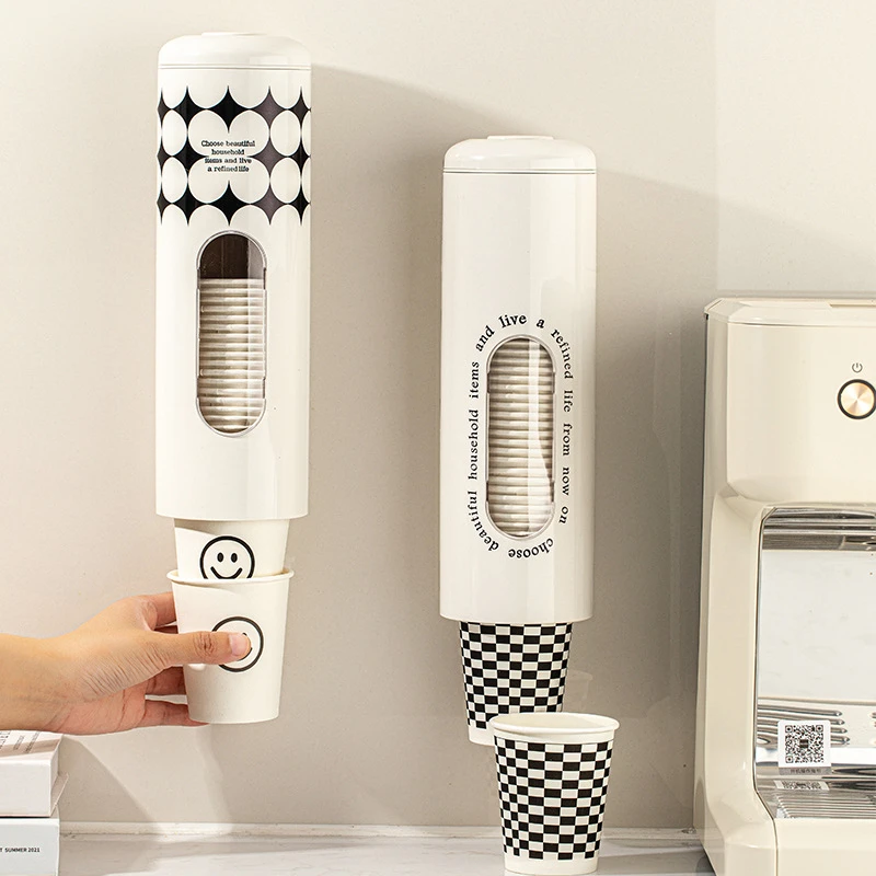 新款家用壁挂式免打孔一次性杯子架饮水机水杯架纸杯取杯器