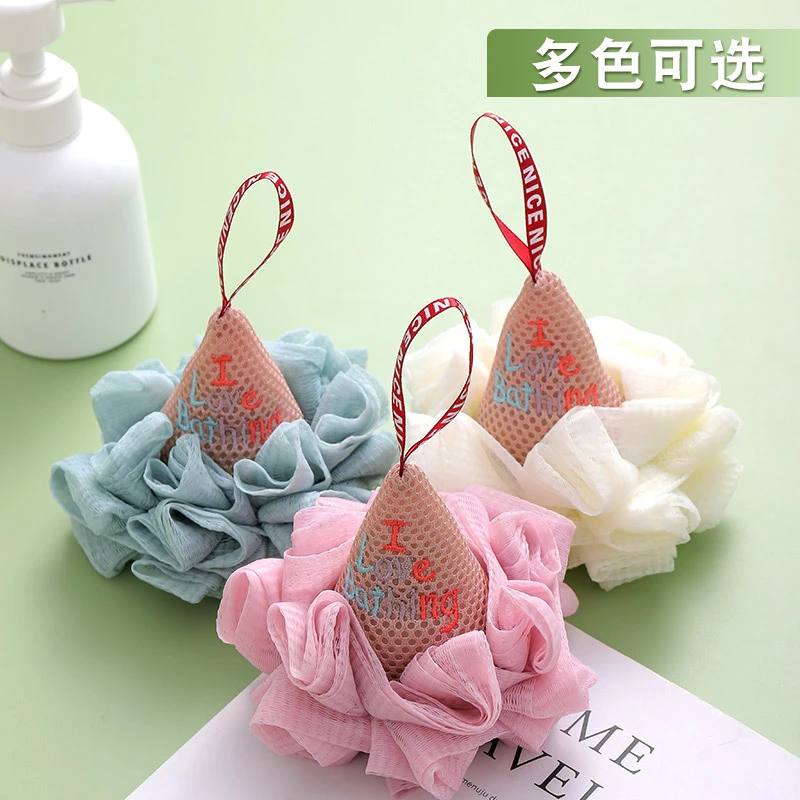 沐浴球可爱不散浴花球柔软起泡泡搓澡搓背冰淇淋浴花澡巾