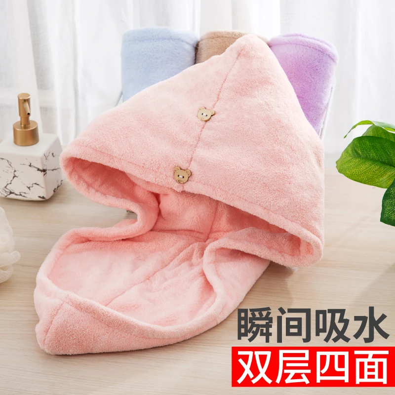 干发帽女强吸水速干洗头包头巾擦头发毛巾新款单层双层加厚浴帽