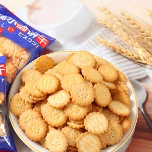 网红日式小圆饼海盐原味薄脆饼干办公室休闲膨化零食品好吃下午茶