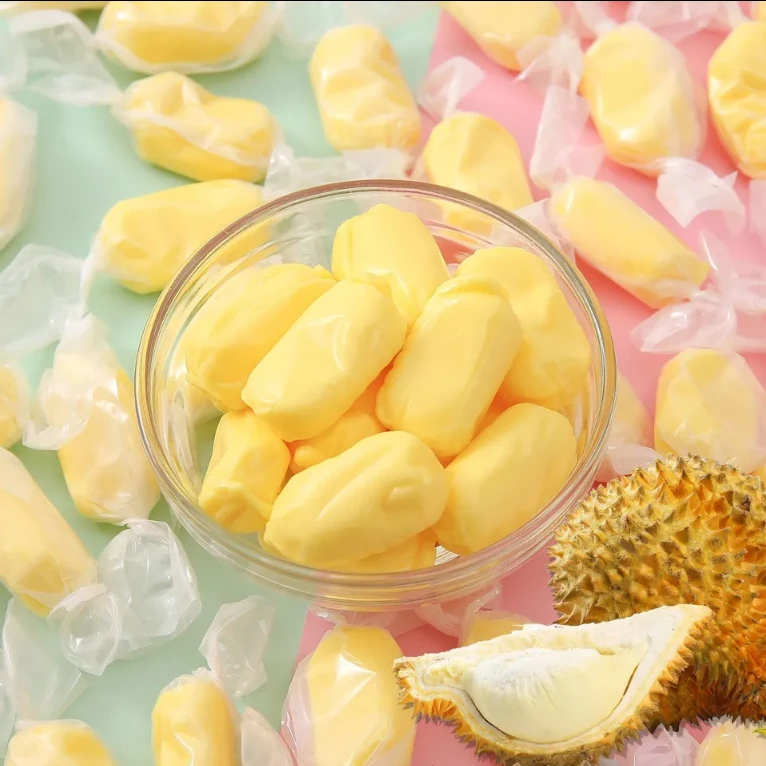 榴莲糖传统风味水果糖榴莲味奶糖网红零食休闲食品年货好散装批发