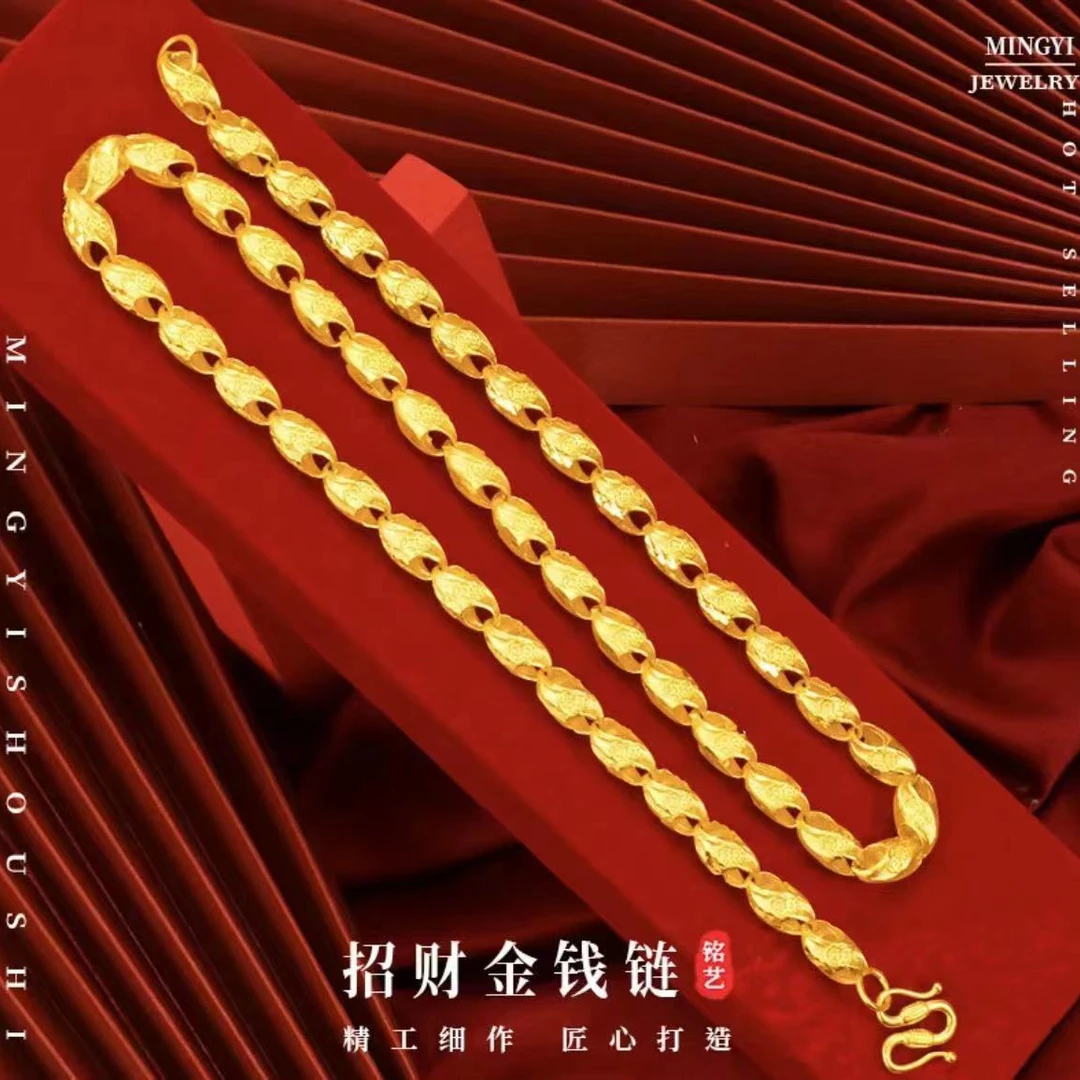合金项链 【粉丝专属】麦穗项链时尚金色霸气素款经典精美磨砂百搭。