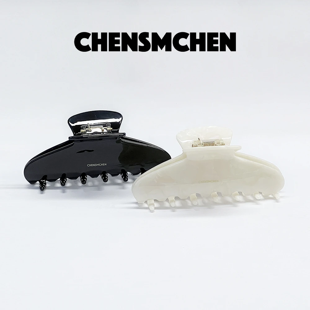 CHENSMCHEN 黑白色醋酸酯小抓夹女气质时尚百搭简约发夹C24S012