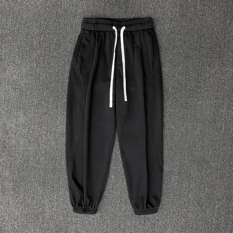 #JK680秋冬纯色百搭长裤休闲宽松潮流休闲裤抽绳加绒束脚卫裤