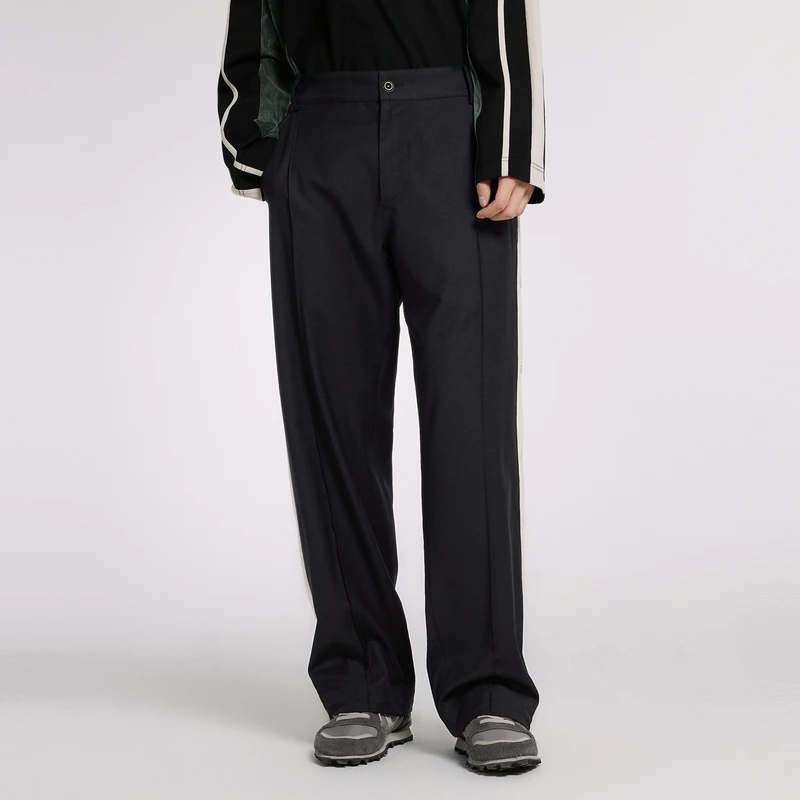 速写男装秋新品休闲裤拼色宽松直筒夏季时尚通勤时尚男9N8E11430