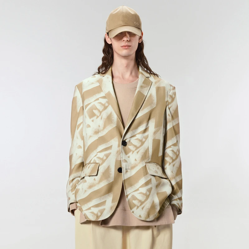 速写男装秋冬折扣新品西服时尚休闲撞色长款9M9711000