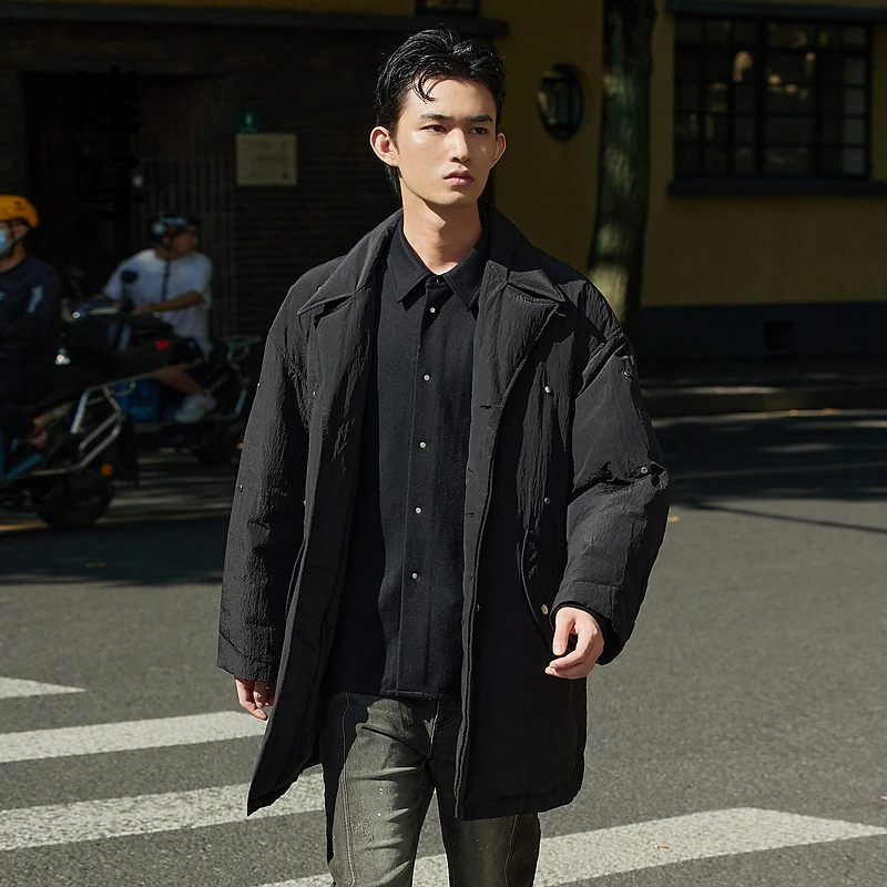 速写男装秋冬羽绒服外套潮流休闲复古中长款简约男士9MAC21560