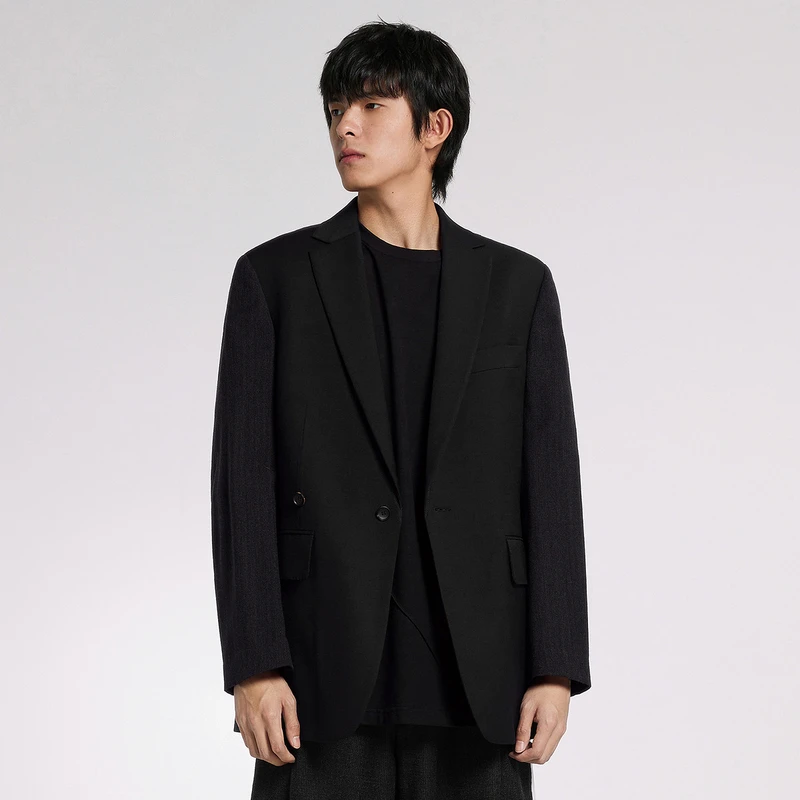 速写男装秋冬新品西服休闲宽松长袖H型通勤时尚百搭男生9N0712610