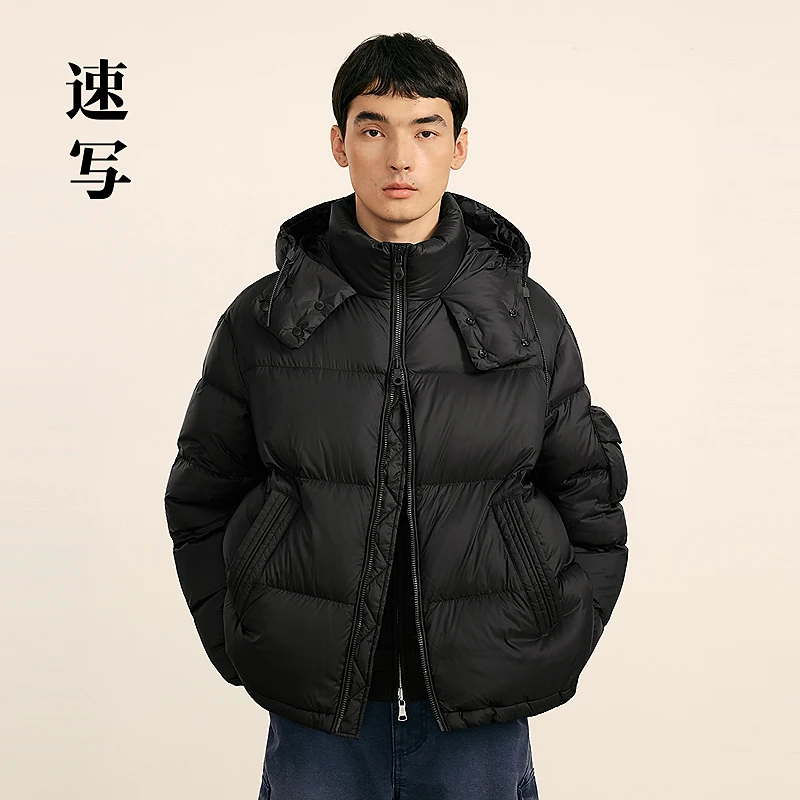 【商场同款】速写男装2024冬新品羽绒服短款宽松立领9O0C13530