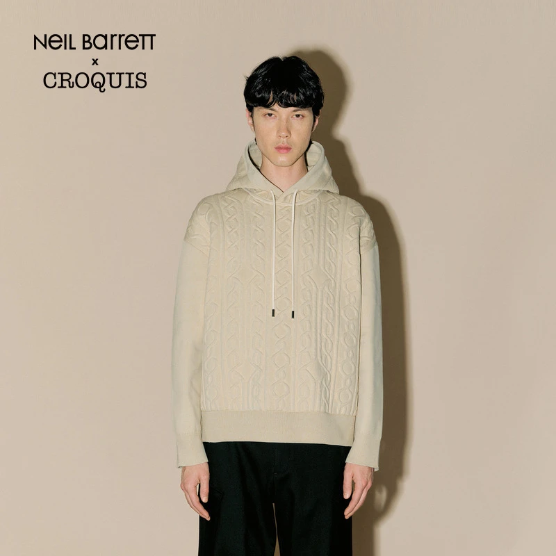 【Neil Barrett联名】速写男装秋冬新款休闲毛衫连帽上衣9OA312660