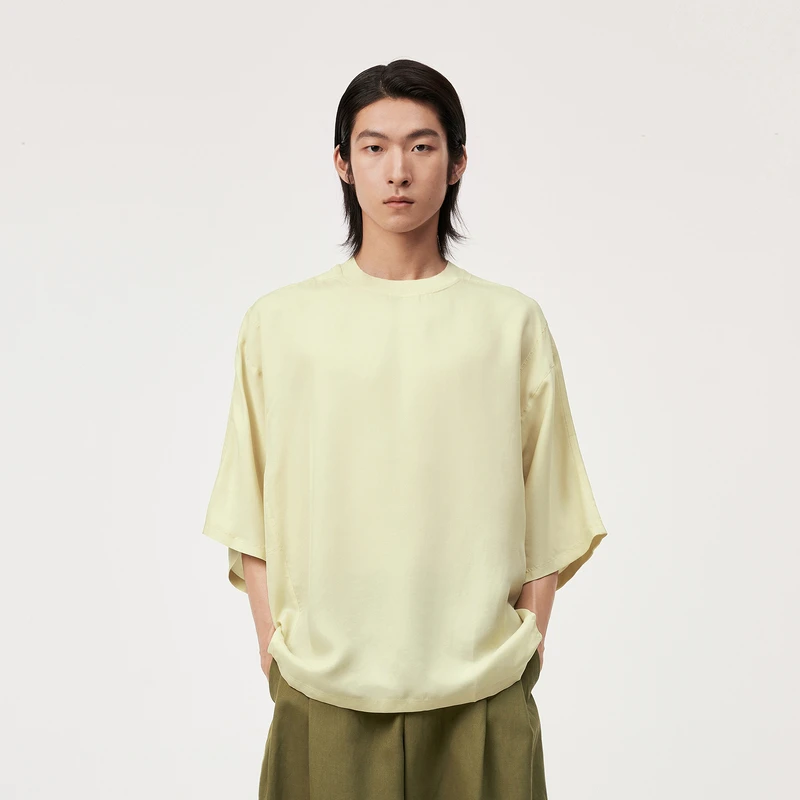 速写男装夏季新品衬衫插肩袖圆领宽松潮流时尚中袖男士9O5212700