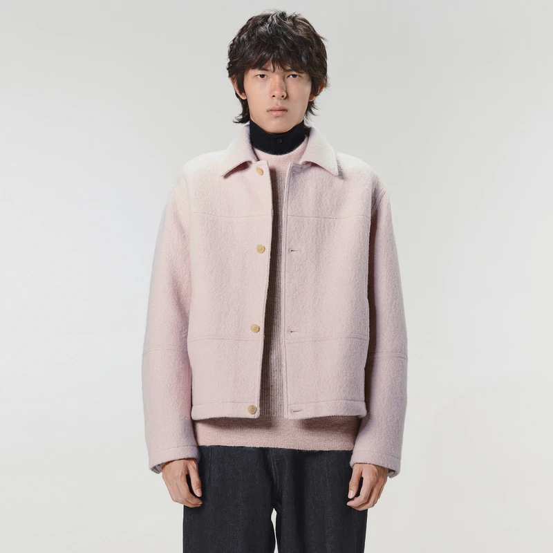 速写男装春夏新品毛呢夹克时髦针织翻领百搭时尚个性9N1610760