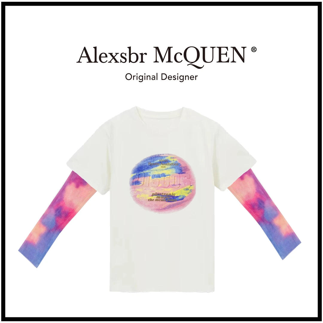 YDD•「D465」夏季新款棉质圆领宽松印花春夏大版上衣VS-523