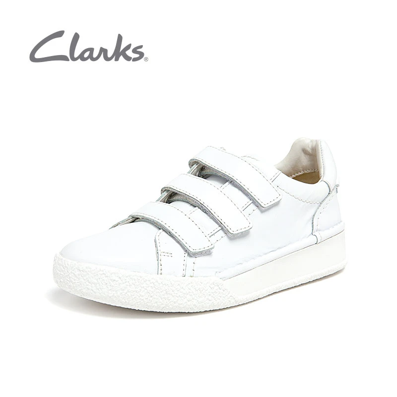 Clarks其乐女士艺动板鞋系列春魔术贴平底小白鞋百搭休闲板鞋女鞋