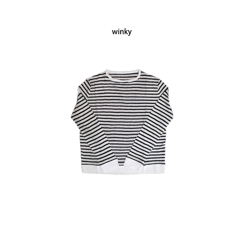 亚麻条纹宽松T恤