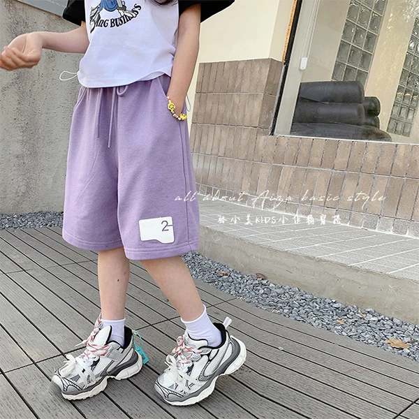K23749女童短裤2025夏季新款韩版洋气宽松儿童运动裤子休闲中裤夏