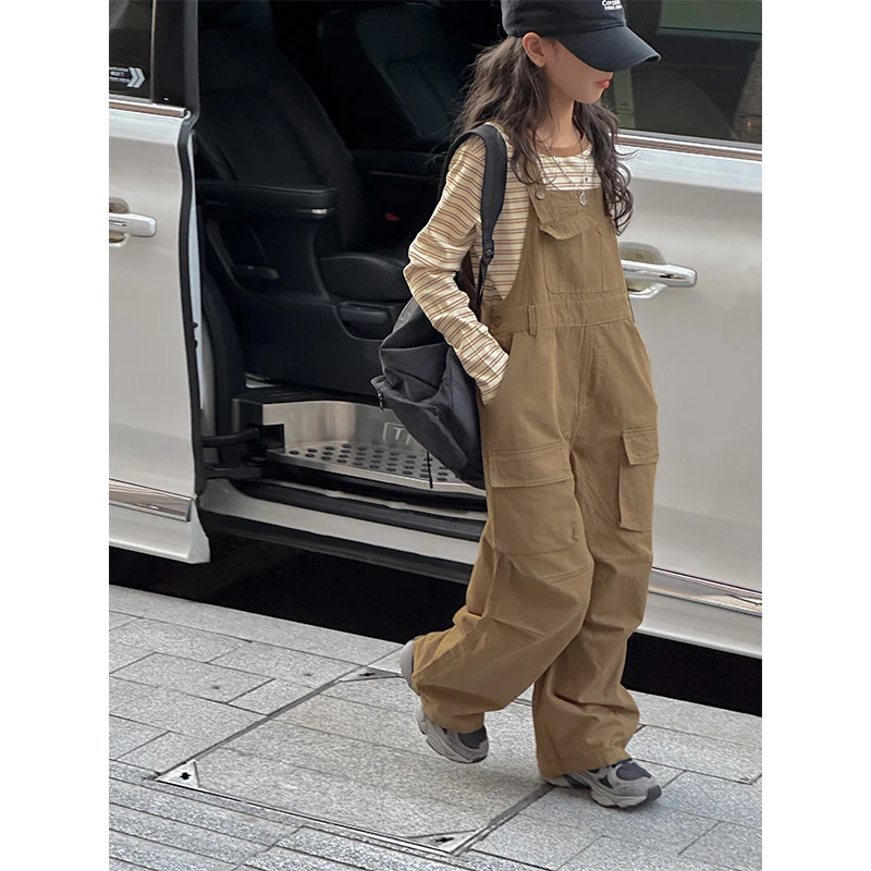 K27131孙小美KIDS背带裤套装2024新款春秋装儿童上衣两件套衣服潮