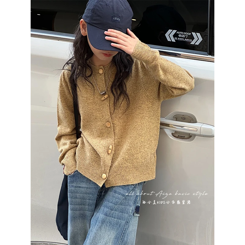 K24255韩国童装女童春装开衫儿童针织衫新毛衣儿童春秋薄外套上衣