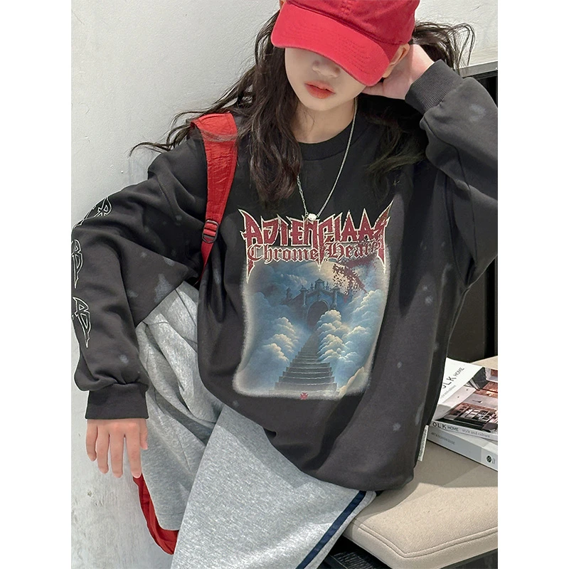 K27074孙小美女童卫衣2025春秋装新款儿童上衣洋气长袖衣服潮