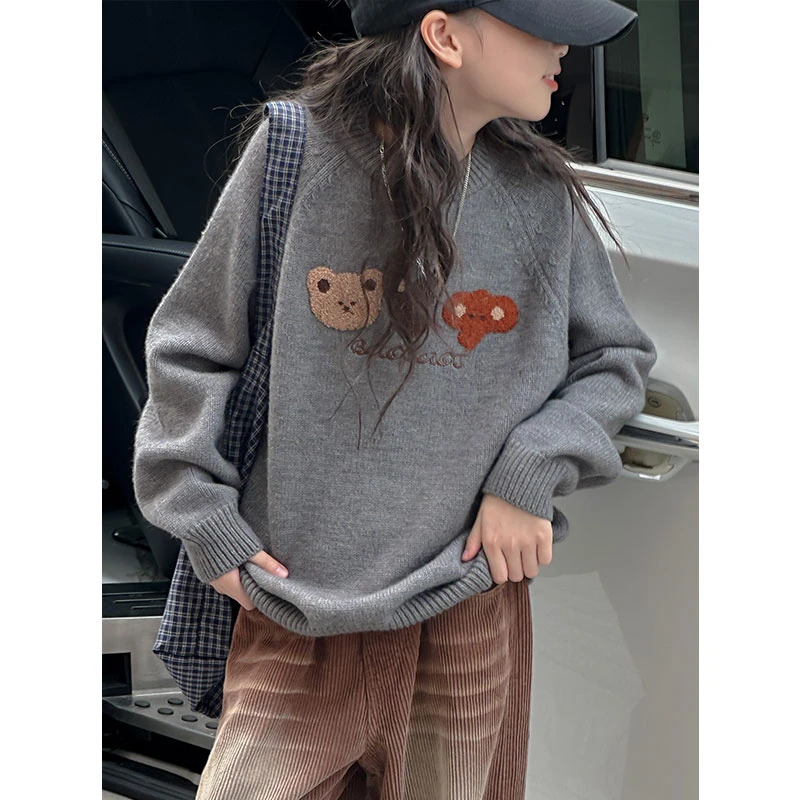 K27102孙小美女童毛衣秋冬装2025新款儿童针织上衣冬季打底衫