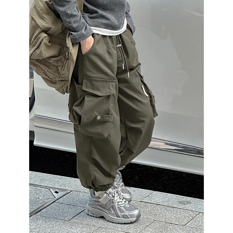 K27202孙小美女童束脚裤裤子2025春秋装新款女孩休闲裤工装裤