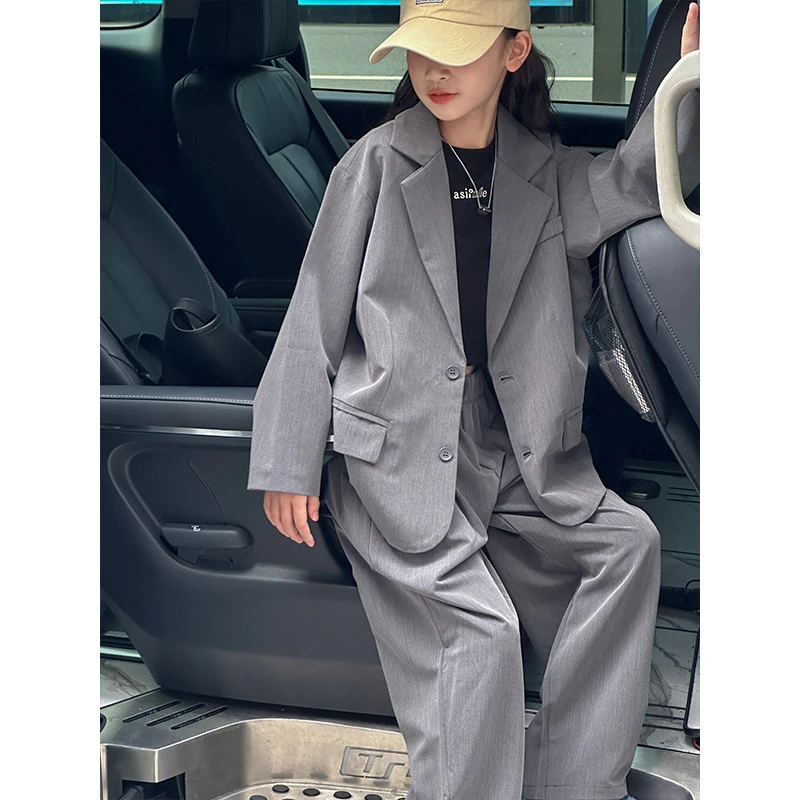 K25717孙小美女童西服套装2025春秋装新款儿童两件套休闲衣服