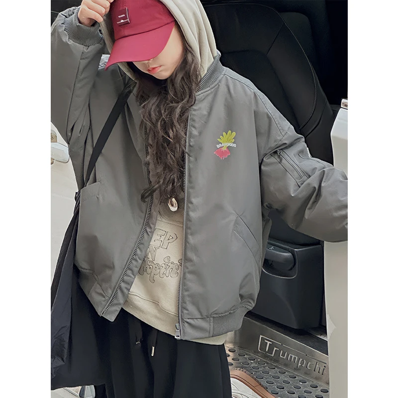 K27526孙小美女童夹棉外套2025新款秋冬装儿童连帽加厚棒球服