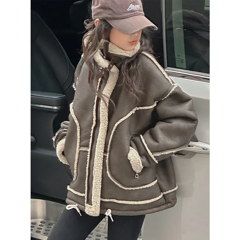 K27490孙小美女童外套秋冬装儿童夹克加厚2025新款女孩上衣潮