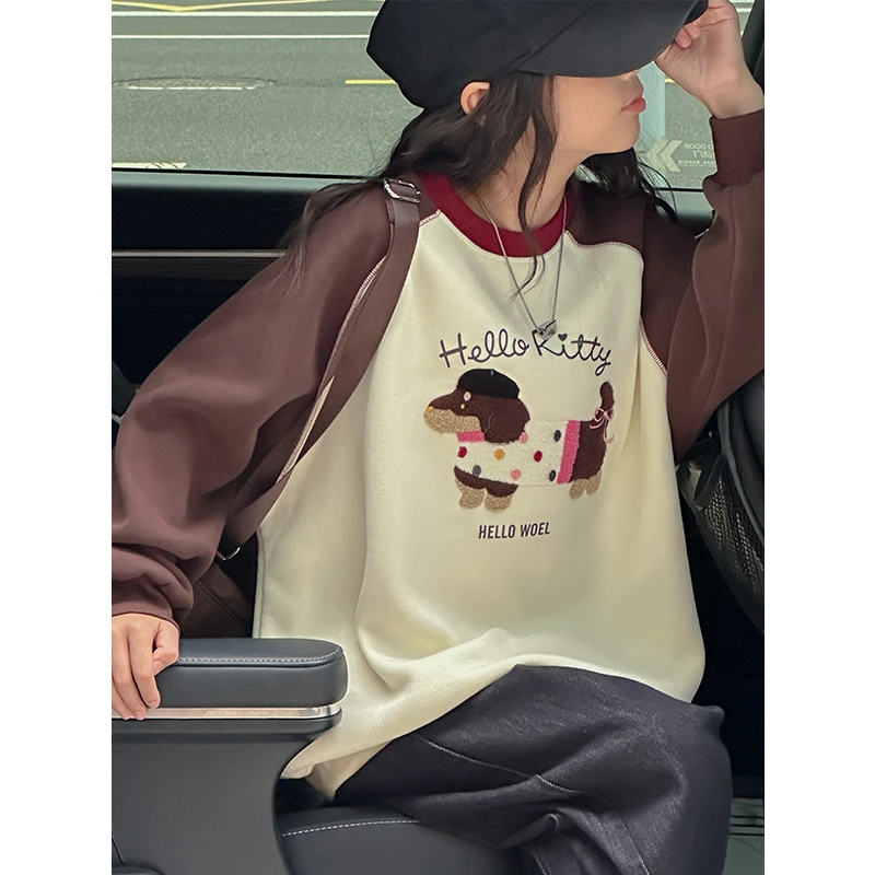 K27470孙小美插肩袖女童卫衣2025新款秋冬儿童加绒加厚上衣服