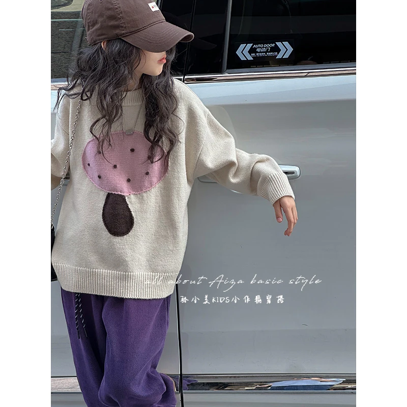 K25202韩国童装女童毛衣儿童冬装针织打底衫2025秋冬新款女孩上衣