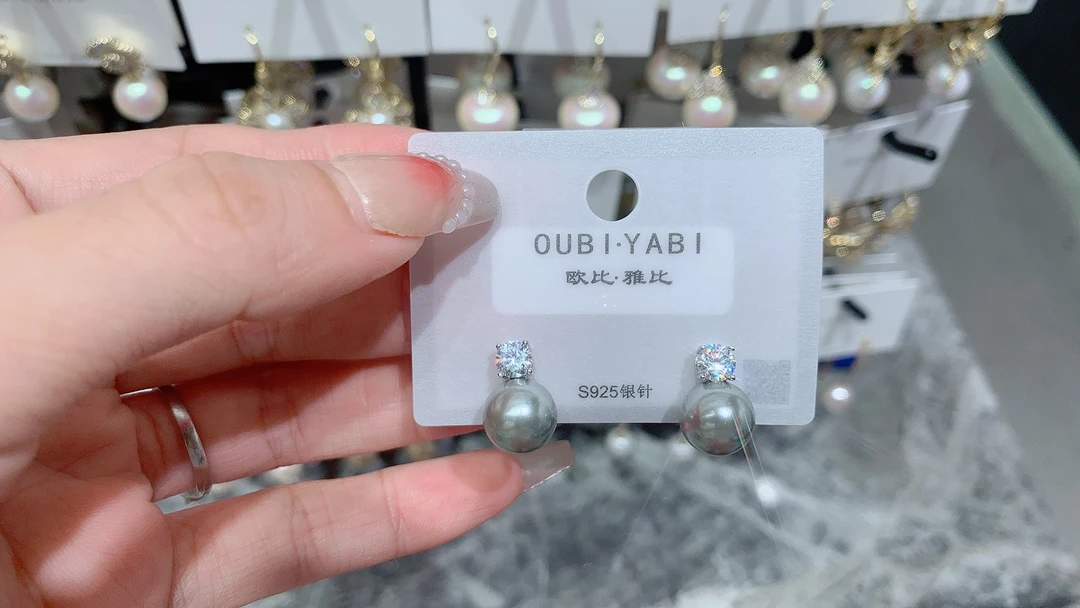 铜合金耳饰 欧比雅比超好看不出错麻灰珠 实物很美很精致