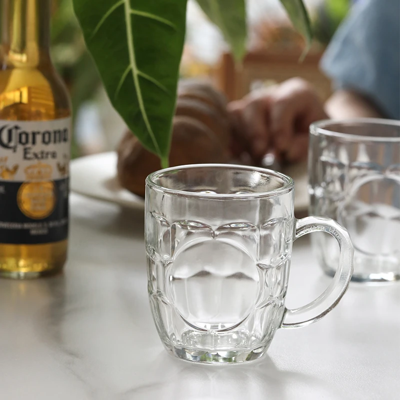 MEIFULAN/美芙兰小菠萝啤酒杯家商用杯水杯扎啤杯茶杯带把手玻璃