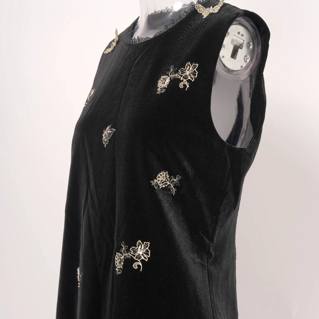 Pink Mary/粉红玛琍时尚百搭黑色休闲连衣裙TMANS5206