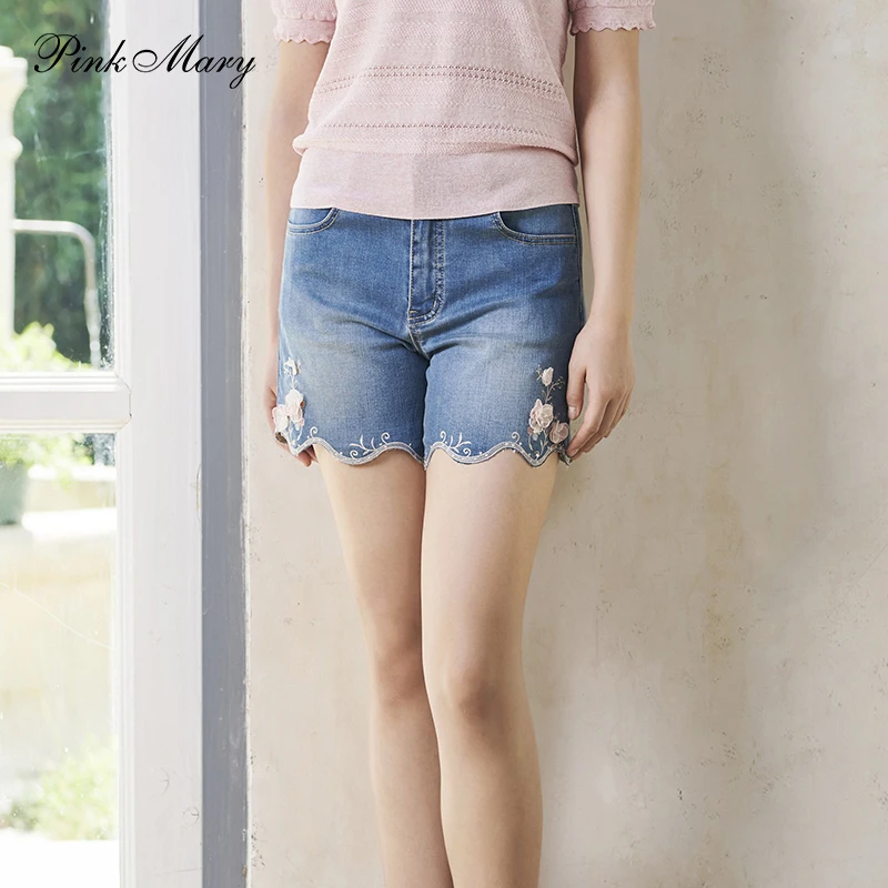 Pink Mary/粉红玛琍牛仔短裤夏季宽松PMALS2106